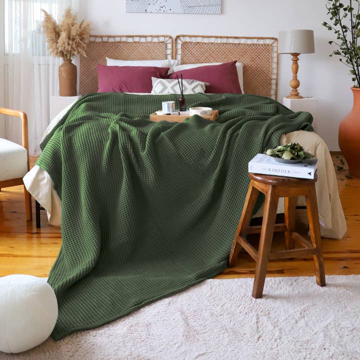 Vivamaison - Wholesale Bedding Blanket - Premium Turkish Waffle Cotton Bedspread, Luxury Honeycomb9