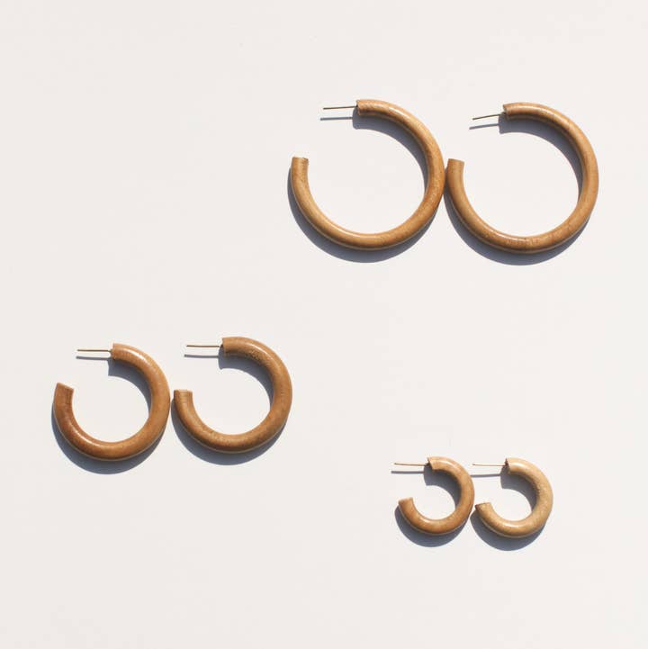 Rover & Kin - Wholesale Hoop Earrings - Wood Essential Hoops4