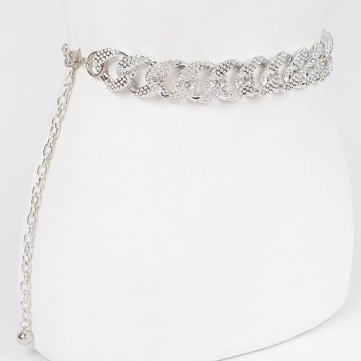3AM BY H&D ACCESSORIES - Wholesale Belt – Women's - Rhinestone Oversized Chain Belt6