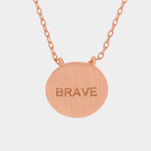 Sensibling Corp. - Wholesale Pendant/Charm Necklace - BRAVE _ Message Pendant Necklace0