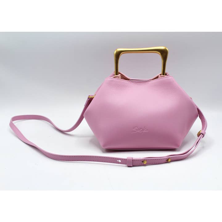 Sook Stainable - Wholesale Top Handle Bag - Women's - Sora - Genuine Leather Metallic Handheld Bag Shoulder Bag9