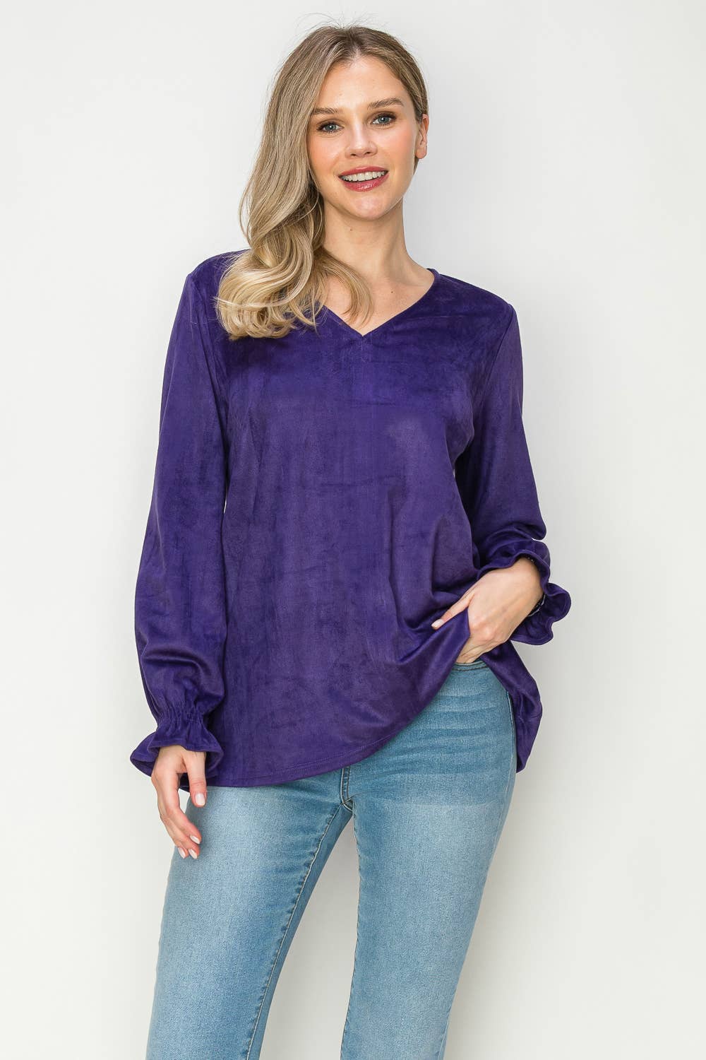 Joh Apparel - Wholesale Blouse - Women's - Abigail Stretch Suede Top8