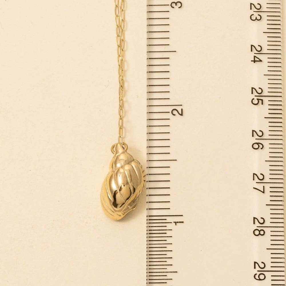 G Stainless Steel Cone Sea Shell Pendant Necklace for wholesale on Faire2
