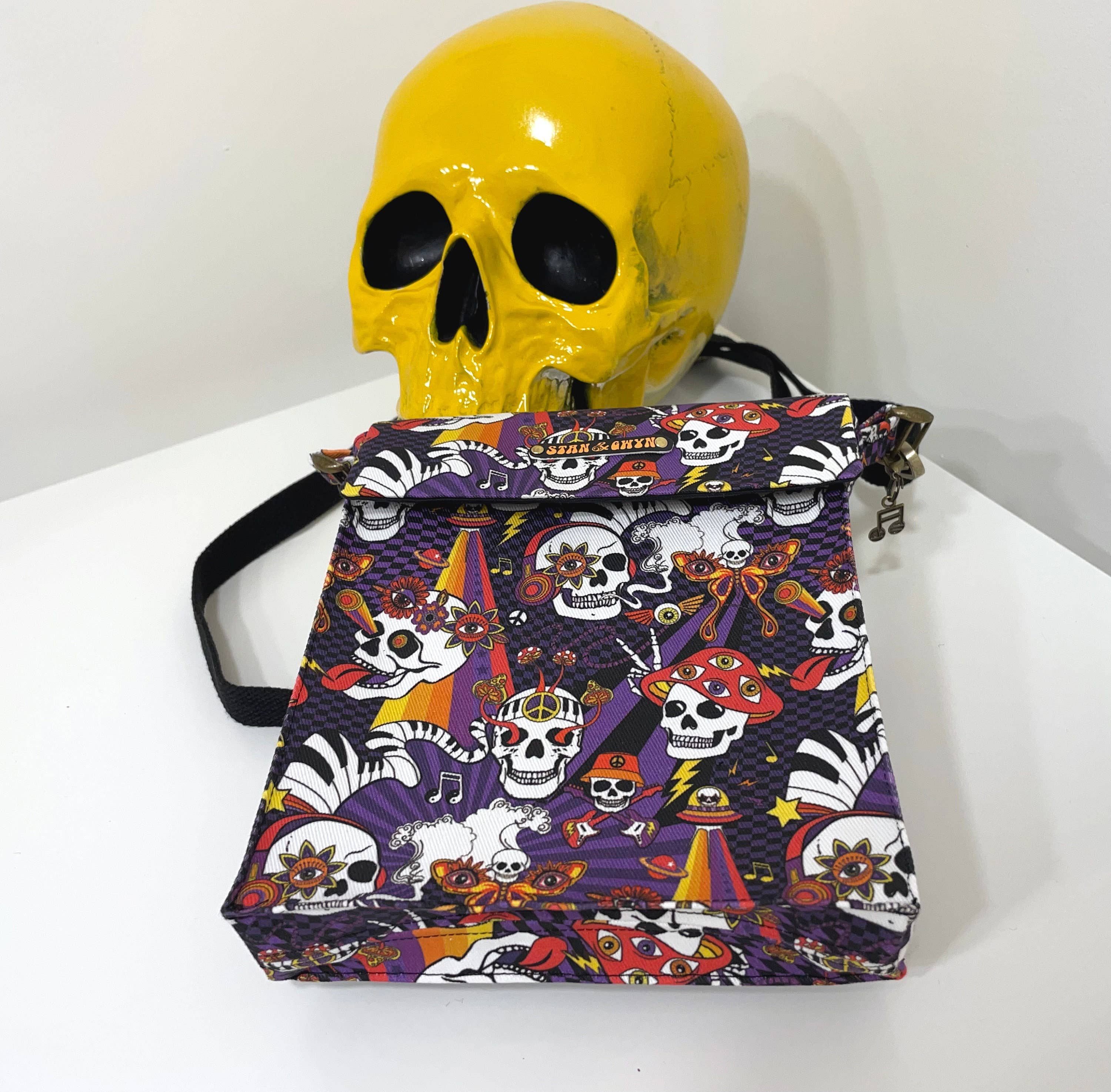 Stan and Gwyn - Vente Sac à bandoulière – femme - Sac Skulls avec motif tête de mort reconnaissante7