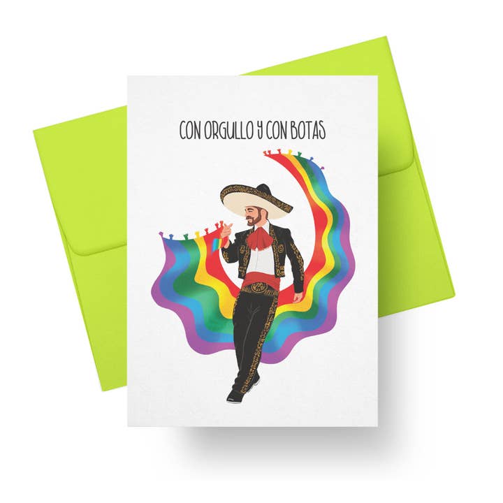 Met Trots en Met Laarzen – Charro Trots Wenskaart voor wholesale door Paper Tacos®