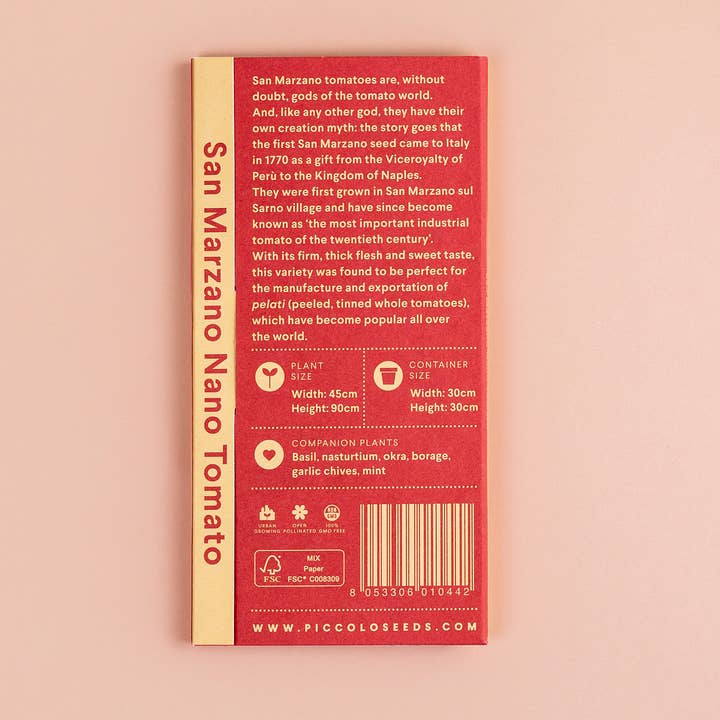 Piccolo Seeds - Wholesale Plant Seeds - Tomato San Marzano nano2