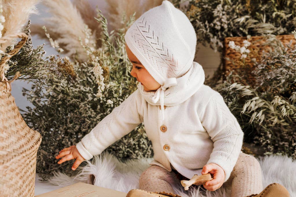 Lunö Tricot - Wholesale Newborn/Knit Hat - Baby - Cashmere Baby Hat - Penelope White7