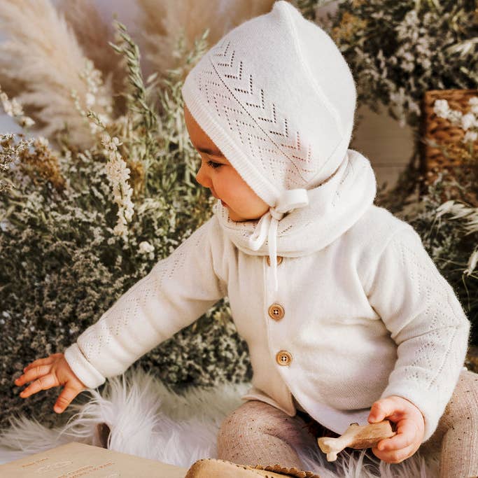 Lunö Tricot - Wholesale Newborn/Knit Hat - Baby - Cashmere Baby Hat - Penelope White7