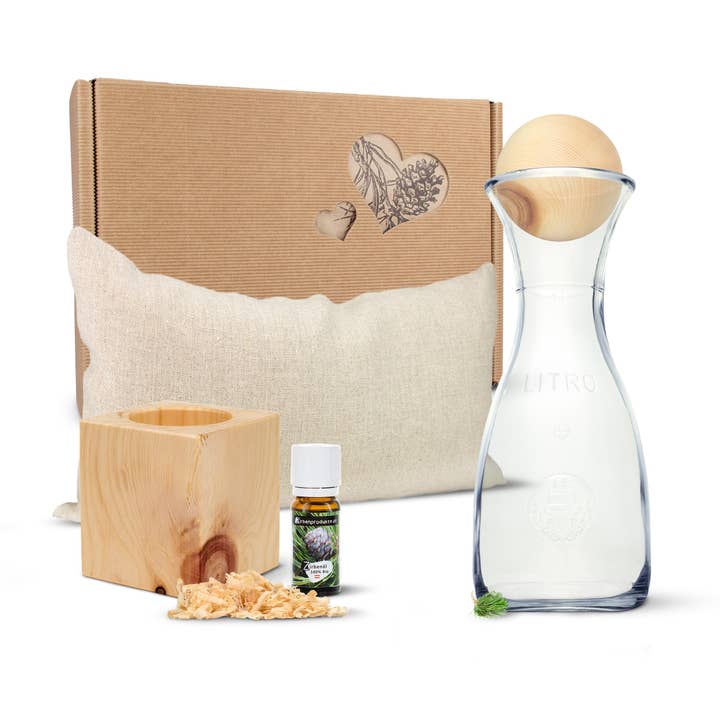 ZirbenErlebnis Geschenksbox #3: Zirbenkissen (17x29cm) für den Großhandel von Zirbelino