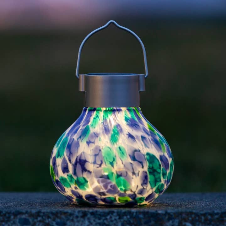 Allsop Home & Garden – Luz de exterior/de relva por atacado – Lanterna de Chá - Lanterna Solar Exterior de Vidro 5" - Tidal Blue0