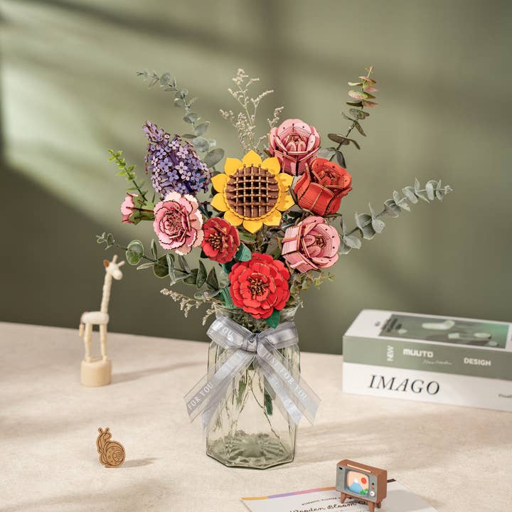 Hands Craft - Wholesale Puzzle - Kids - 3D Wooden Flower Puzzle: Chamomile4