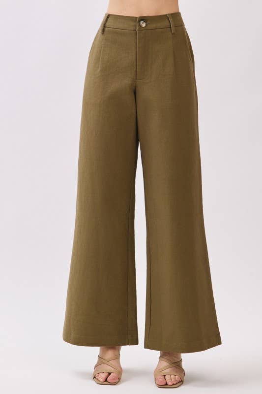 Final Touch - Vendita all'ingrosso Pantalone - Donna - Pantaloni a Gamba Larga in Twill Elasticizzato con Tasche Applicate - VP70303B0