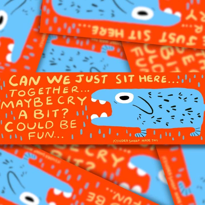 Autocollant Pare-chocs Pleurer Ensemble pour la vente par Kyndra Sweep illustrations