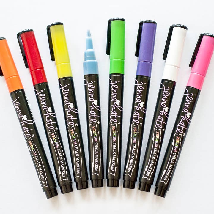 Jennakate - Wholesale Marker - 8 Pack | Fine Point | Liquid Chalk Markers I 3mm1