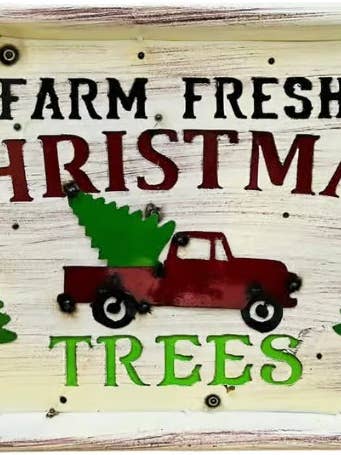 61-056- 23"L - Farm Fresh Christmas Tree Screen for wholesale by Rustic Farm