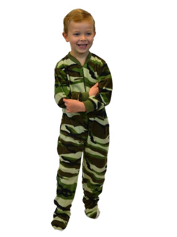 Big Feet Pajamas - Vendita all'ingrosso Pigiamino - Neonati - Pigiama verde mimetico per neonato e bambino
