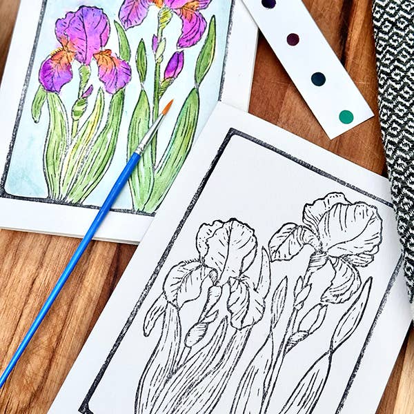 Ashes & Arbor - Wholesale DIY Craft Kit - 5x7 Iris DIY Watercolor Art Card Kit