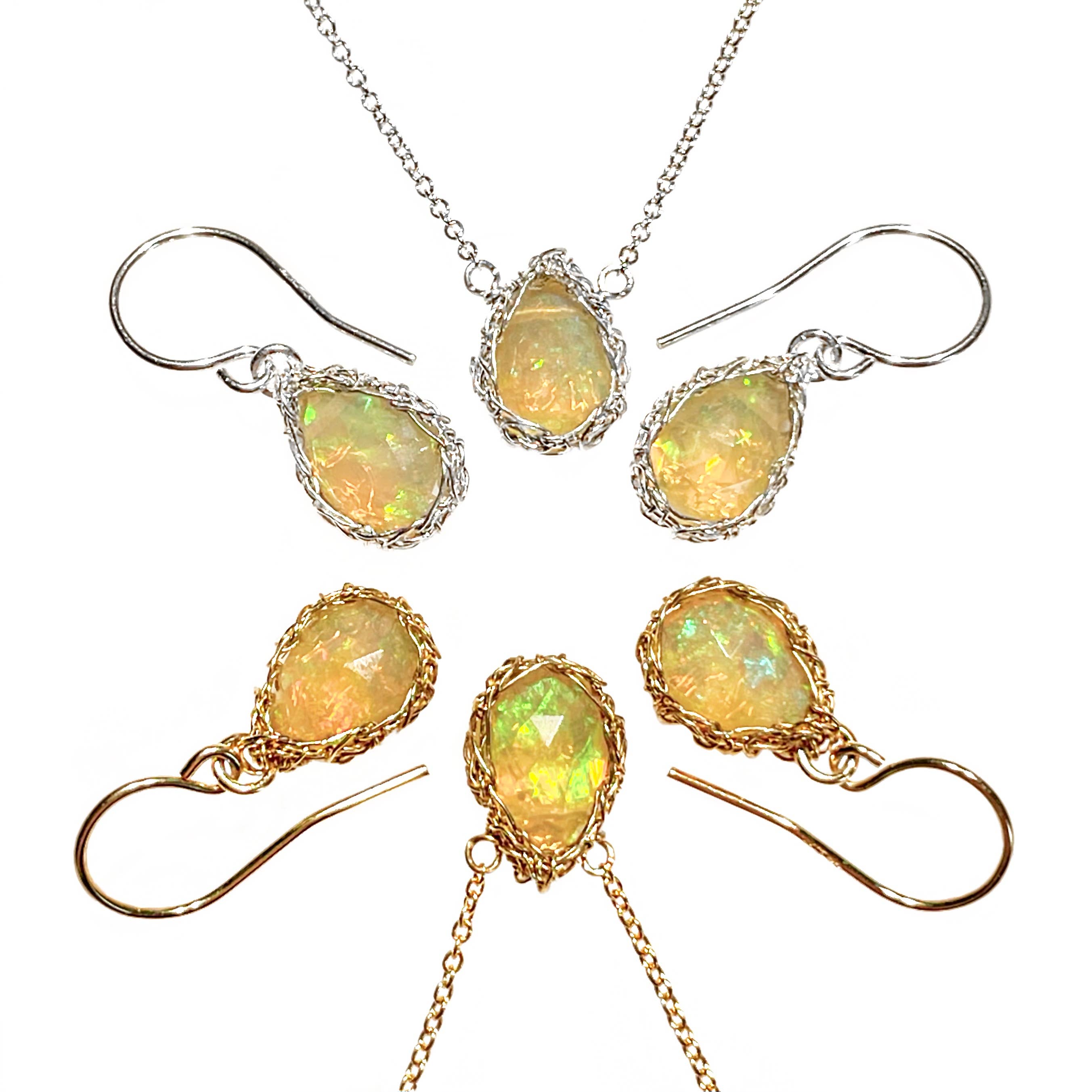 Arivka Jewelry - Vendita all'ingrosso Collana con ciondolo/pendaglio - Collana a goccia con opale Welo in oro3