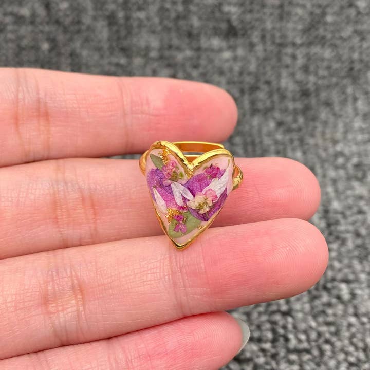 Mio Queena - Wholesale Cocktail/Statement Ring - 18K Gold Plated S.Steel Floral Adjustable Rings - PDF/FGS