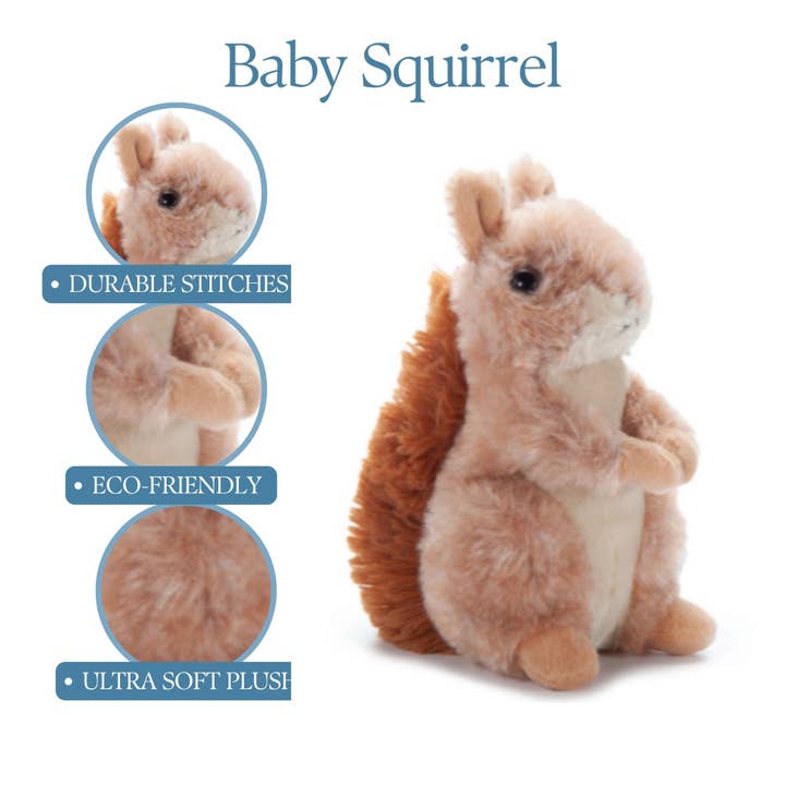 The Petting Zoo - Wholesale Stuffed/Plush Toy - Kids & Baby - 6" (14cm) Wild Onez Brown Squirrel Wild Life2