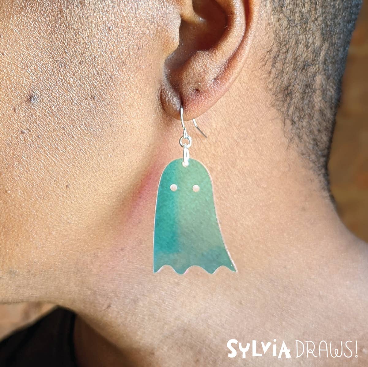 Sylvia Draws - Wholesale Dangle Earrings - Iridescent Ghost Earrings2