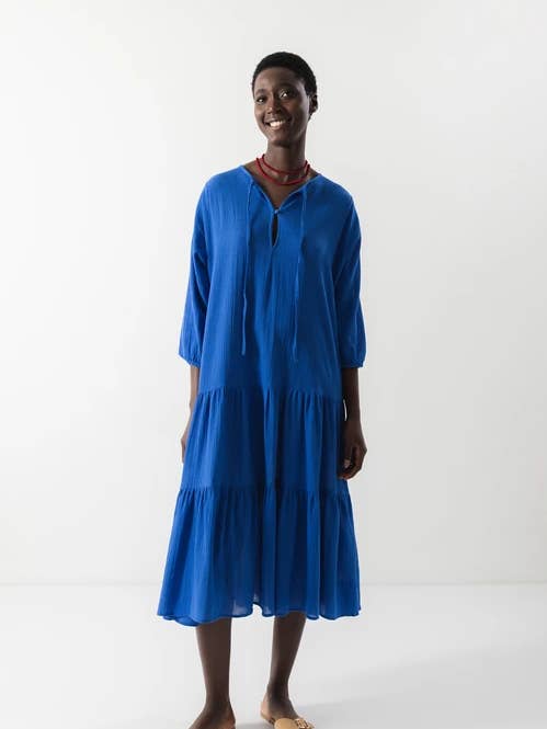 Lanidor - Wholesale Dress - Women's - Crinkled-Effect Fabric Dress (405411-51)