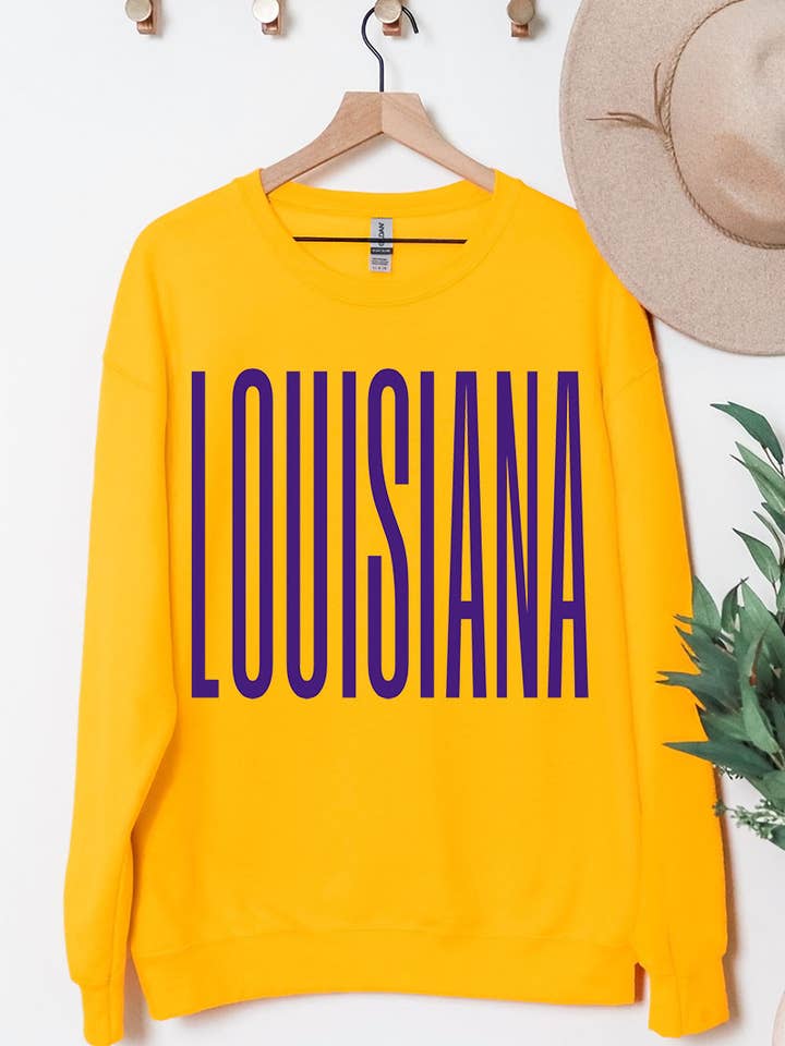 Wholesale Accessory Market - Wholesale Graphic Sweatshirt - Women's - Varsity Louisiana Heavy Blend Crew Sweatshirt10