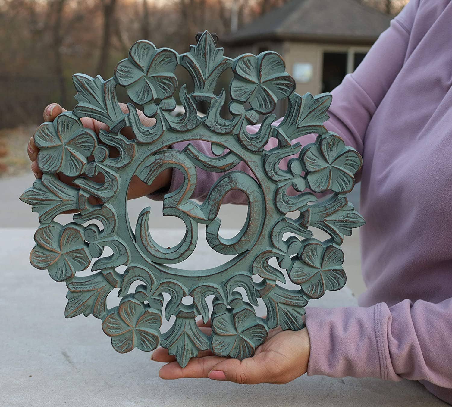 Lungta Imports – Großhandel 3D-Wandkunst – Handgefertigte hölzerne Om-Wand-Dekor-hängende Kunst11