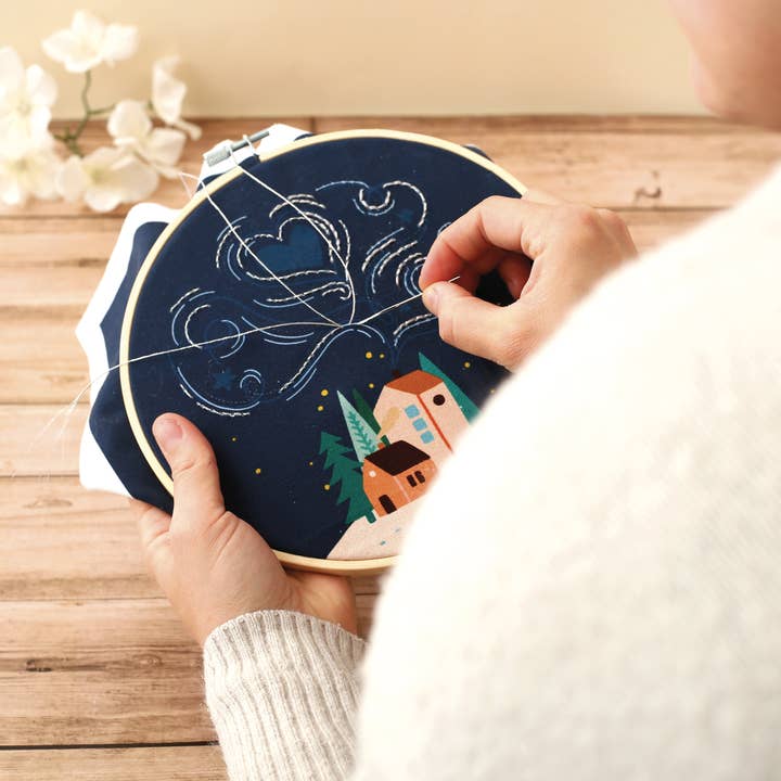 Graine Créative - Wholesale Embroidery/Cross Stitch Supplies - PARTIAL NIGHT EMBROIDERY KIT Ø20 CM5