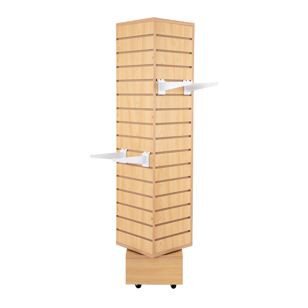 Store Supply Warehouse - Wholesale Retailer Display - Accessories - Maple Rotating Slatwall Tower - 12"L x 12"W x 54"H0