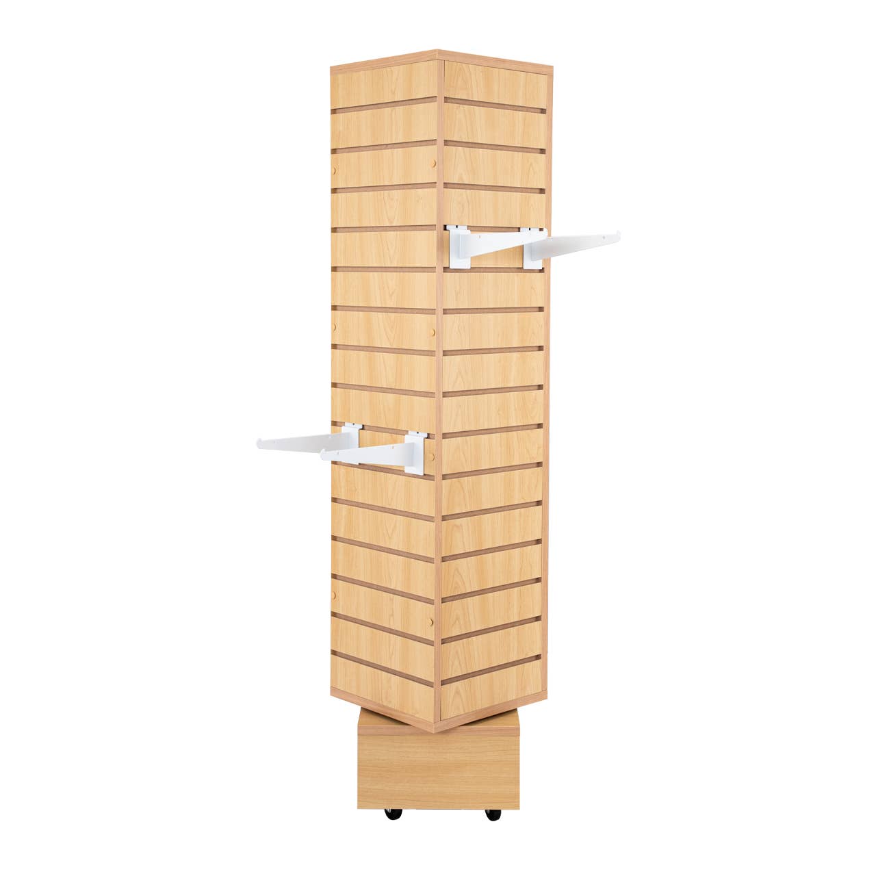 Store Supply Warehouse - Wholesale Retailer Display - Accessories - Maple Rotating Slatwall Tower - 12"L x 12"W x 54"H