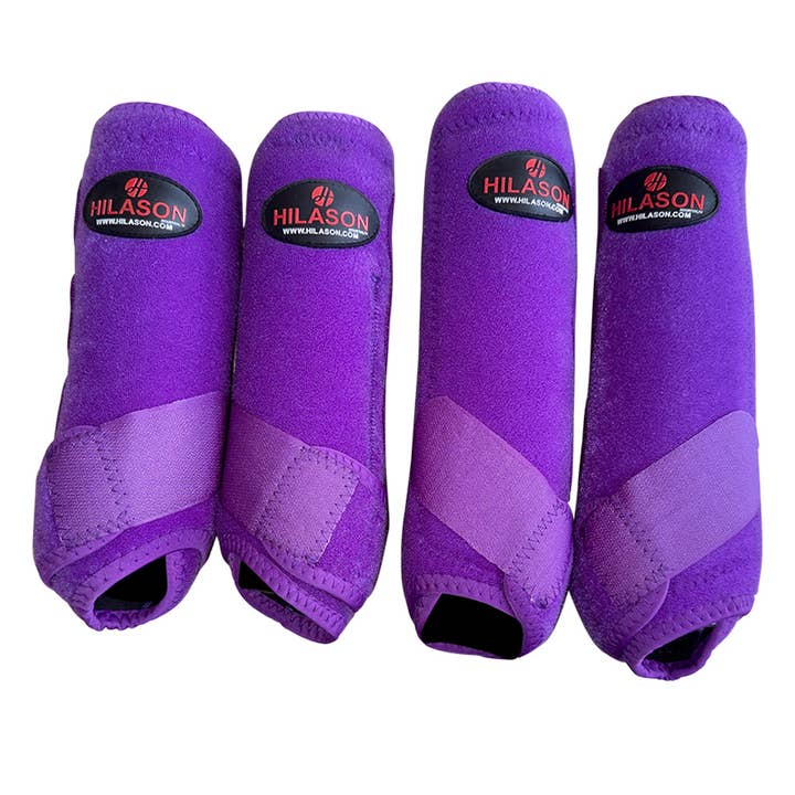 L M S Hilason Horse Front Rear Hind Leg Sport Boots Set of 4 Purple for wholesale by HILASON