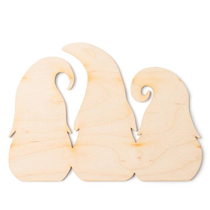 Unfinished Wood Gnome Family Cutout - Made in USA - 6-3/4" L for wholesale by Factory Direct Craft