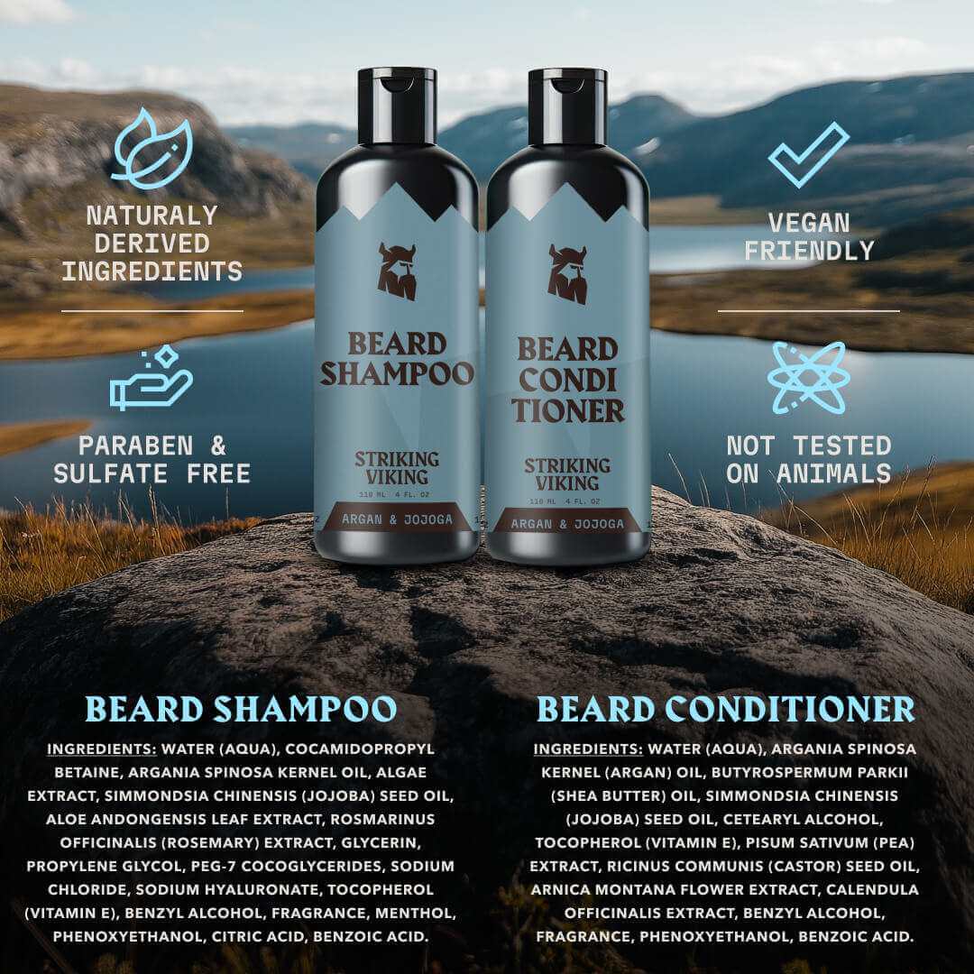 Striking Viking - Wholesale Beard Wash/Shampoo - Beard Shampoo & Conditioner Cologne - Argan & Jojoba Oil3