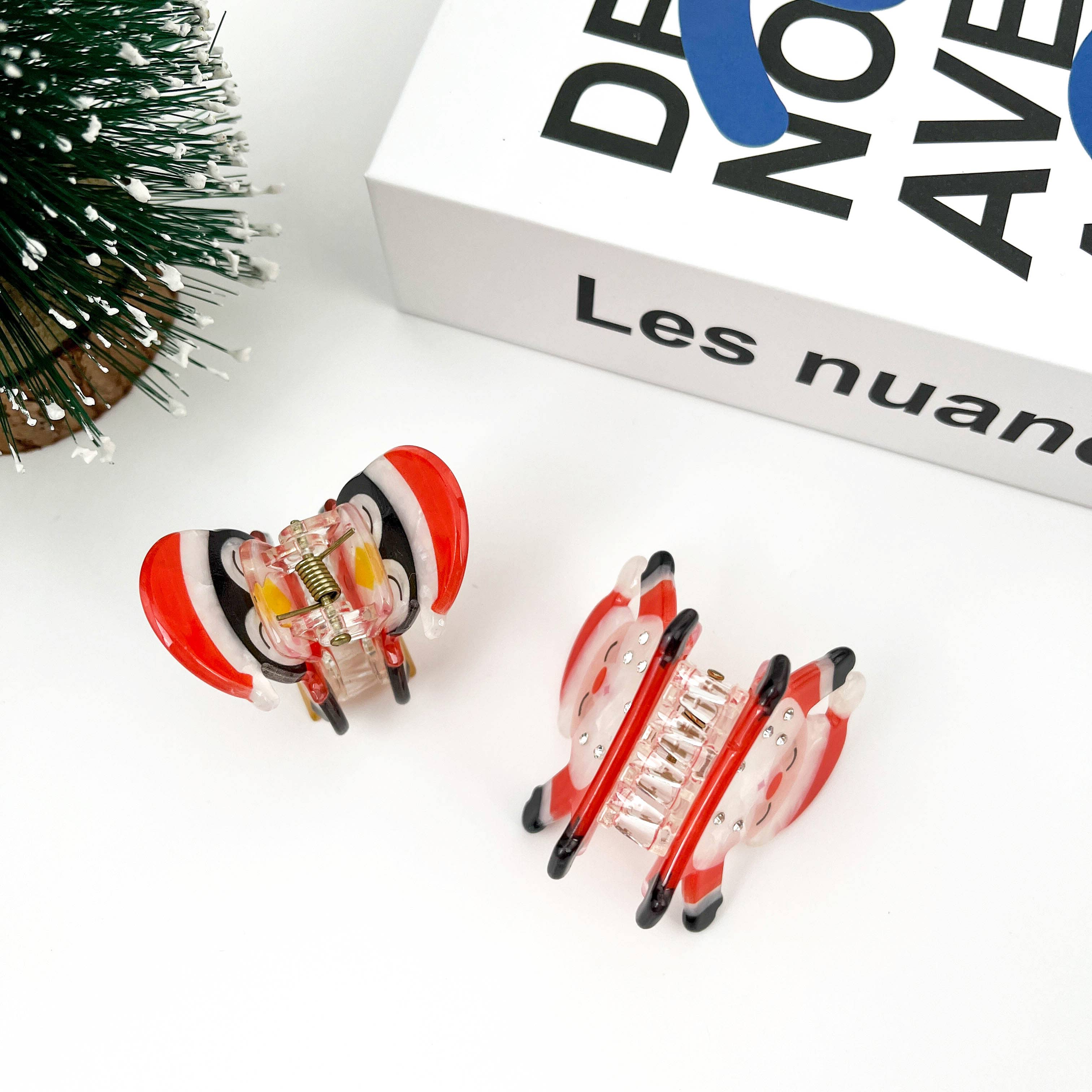 TheDivaSoap - Wholesale Hair Clip - Women's - Rhinestone Christmas Hair Clip, Santa Claus Claw Clip3