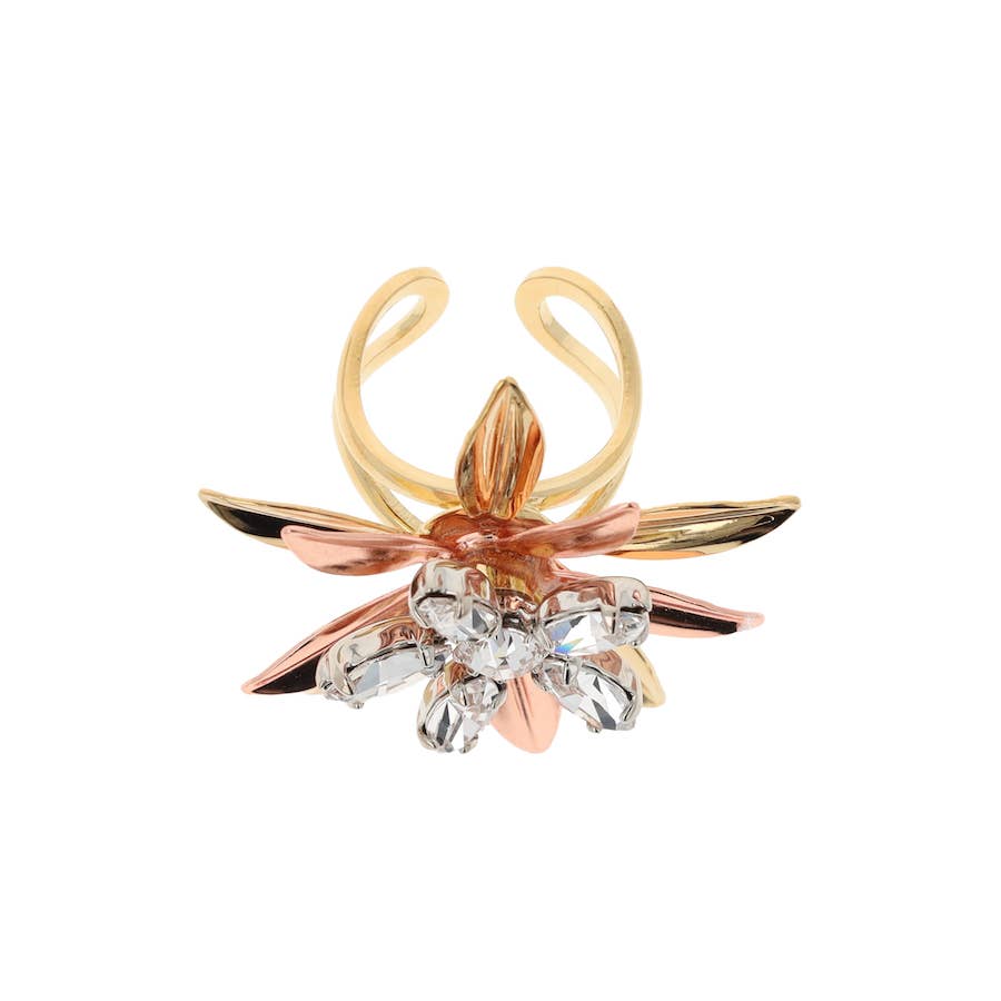 OTAZU - Wholesale Cocktail/Statement Ring - La Bloemen Crystal Flower Ring - Small3