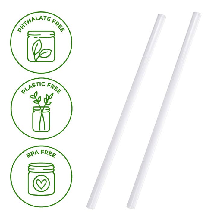 Mason Jar Lifestyle - Wholesale Drinking Straw - Extra Long Glass Straws for Half Gallon Mason Jars - 4 Pack