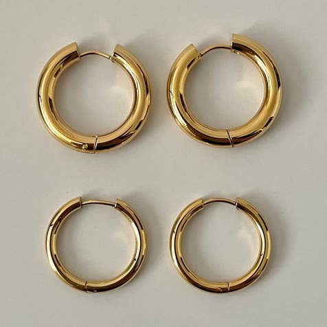 Chunky Hoops 2.0 - Gold for wholesale by Namaste Jewelry