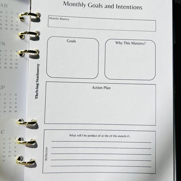 Thriving Stationery - Wholesale Planner - 6-Month Dated Weekly Planner Inserts | A5 Ring Planner | Minimal Weekly Overview + Habit Tracker2