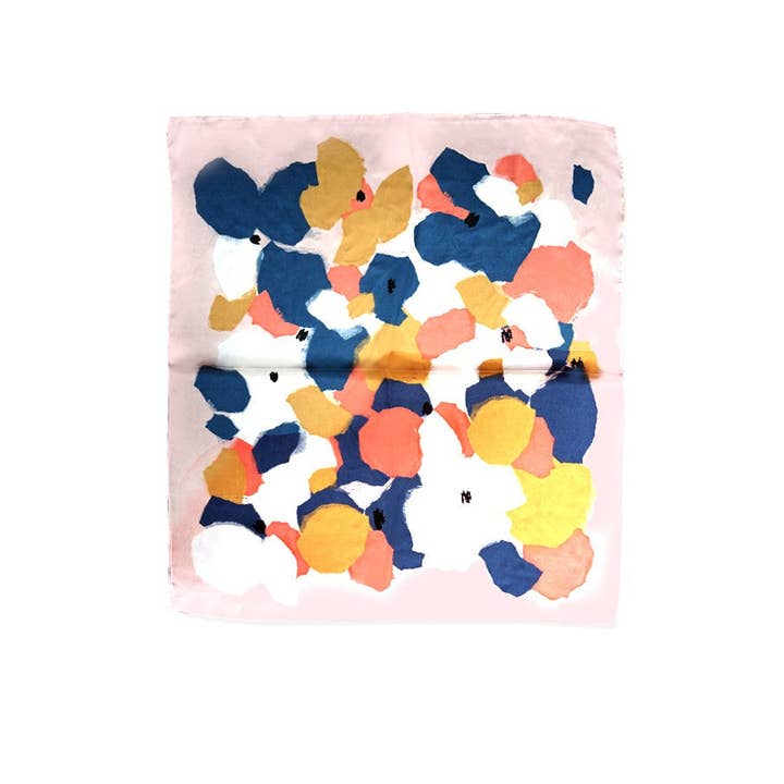 PINK COLOR BLOCK SILKY FEEL BANDANA SCARF | 21SC350PINK for wholesale on Faire
