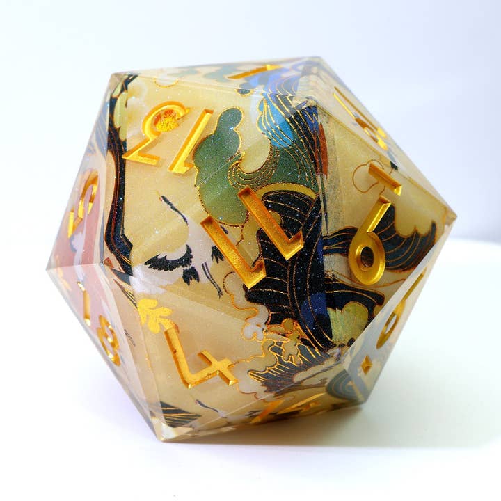 Whispering Glade | 50mm D20 | Oversized Art Core Dice for wholesale by Tabletop Dominion Limited