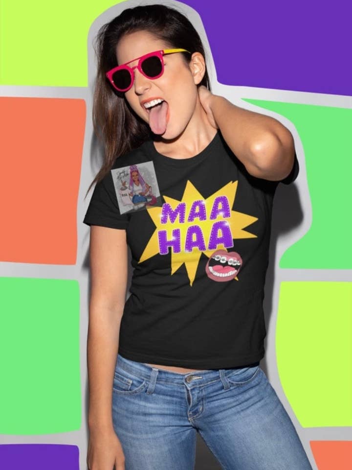 Sparkle By Asha – wholesale Screen printed t-shirt – Women′s – Maa Haa 90's Kid Nostalgia Tee