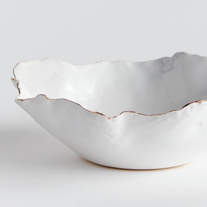 White Maribella Gold Gilt Edge Decorative Tray Small for wholesale on Faire