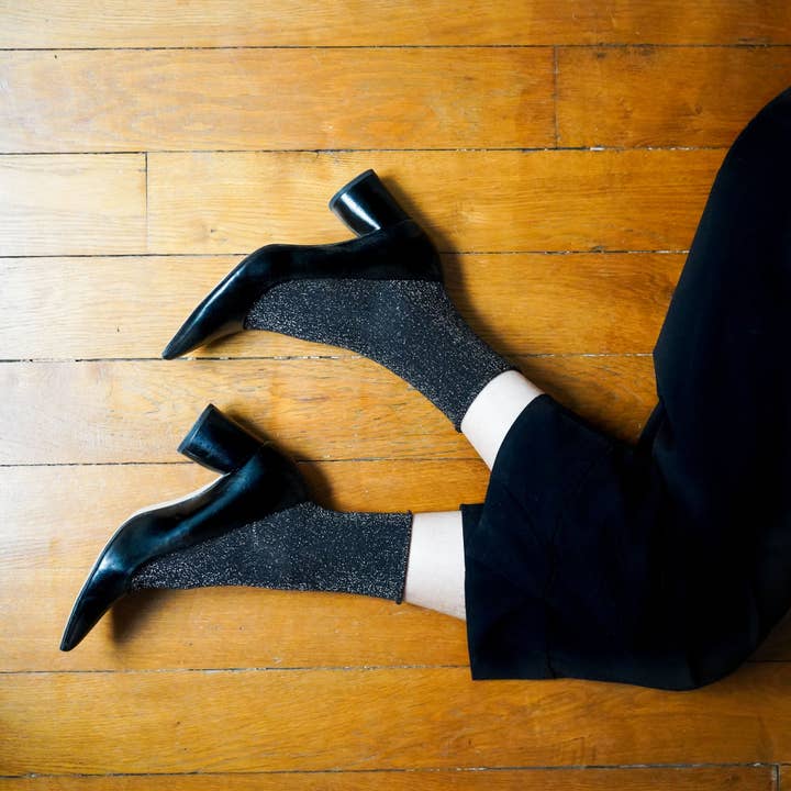 KLUE - Wholesale Socks - Women's - KLUE Glitter Lurex socks in eco-friendly Lyocell | Black2