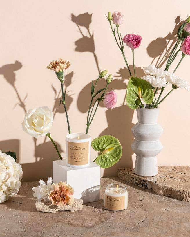 Velvety - Wholesale Jar/Filled Candle - Clove and Sandalwood Soy Candle2