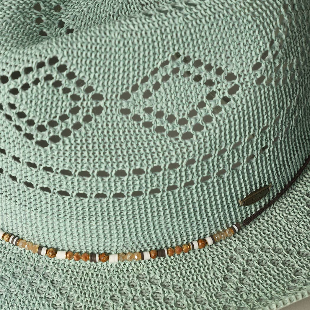 Fashion City - Wholesale Straw Hat - Women's - Eco-Friendly Woven Cowboy Panama Adjustable Sun Hat9