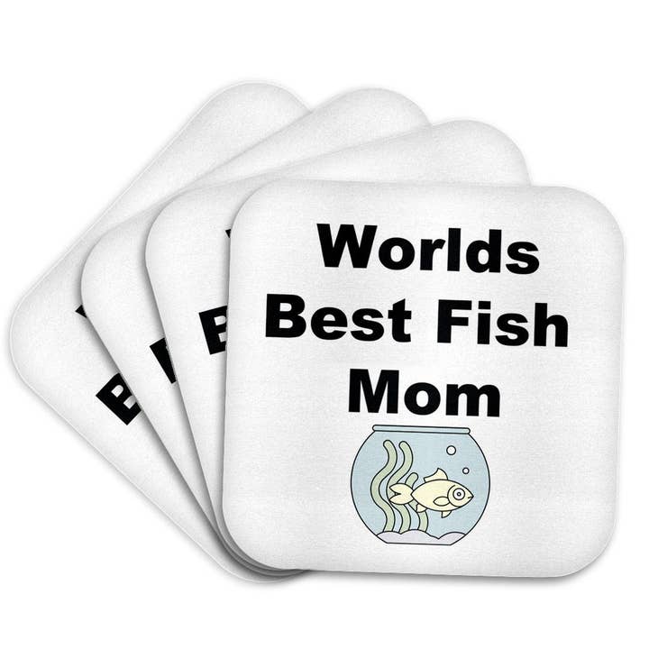 3dRose - Wholesale Coasters - 3dRose, Image Of Worlds Best Fish Mom, Coaster7