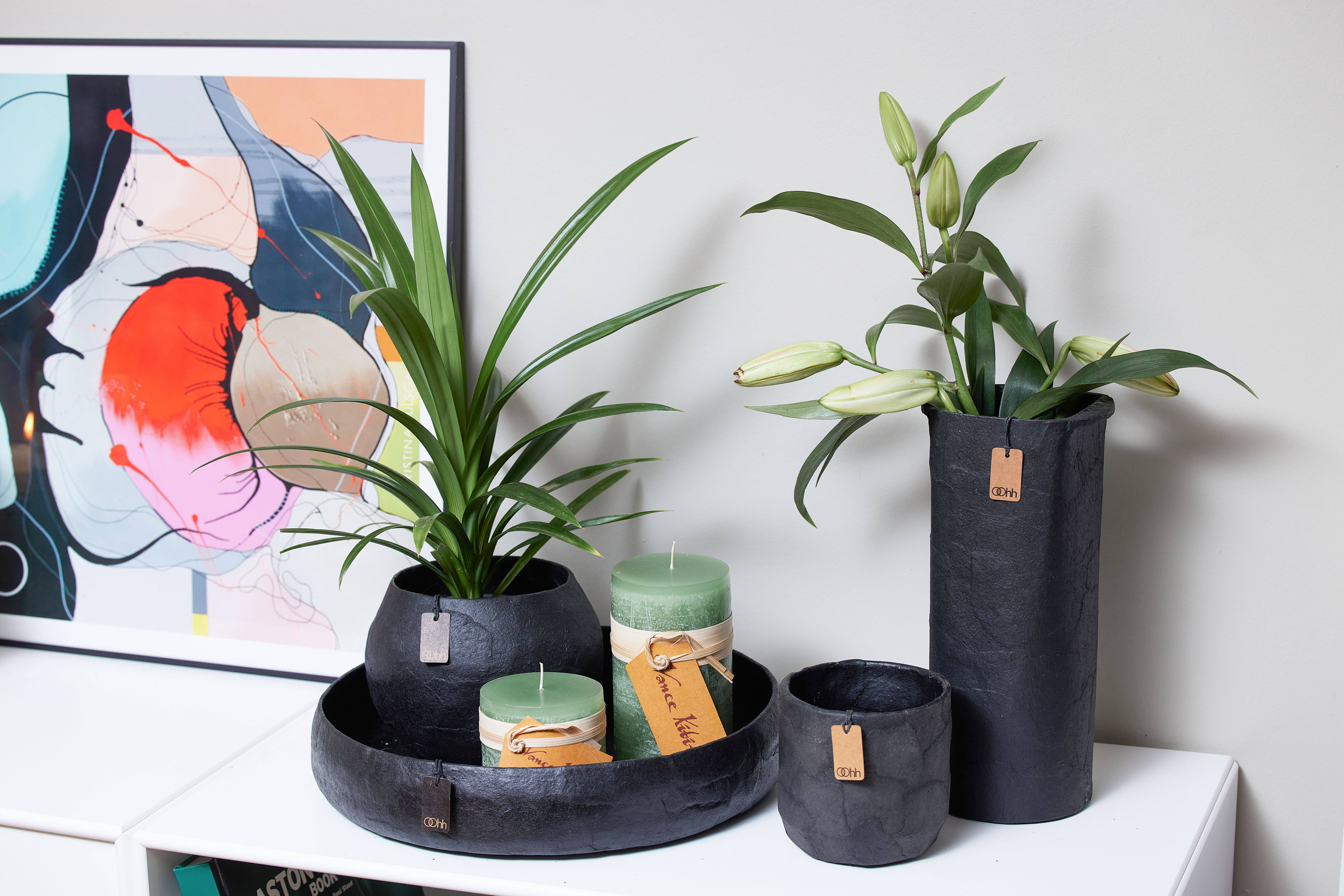 Lübech Living - Wholesale Plant Pot - Pulp flower pot ball shape, Black2