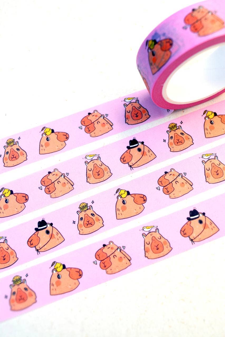 Bloemkolie - Wholesale Washi Tape - Capybara Washi Tape / Cute Quirky Kawaii Stationery2