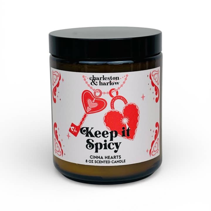 *Valentine's Day* Keep it Spicy Cinna Hearts Soy Candle for wholesale by Charleston & Harlow Candle Co.